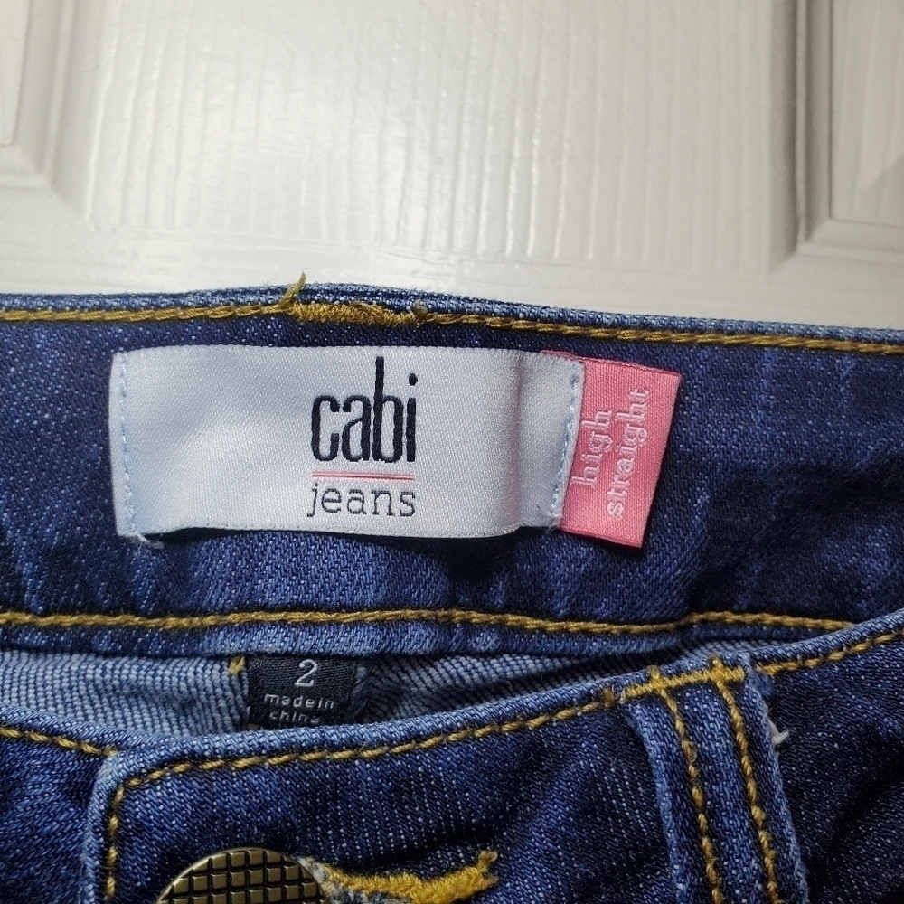 Cabi High Straight jeans Sz 2 Distressed Blue - Picture 8 of 9